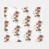 Couverture Polaire Trois hiboux sur branche (Devant (Horizontal))