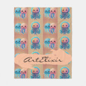 Couverture Polaire Trois méduse Cute Kawaii (Devant)