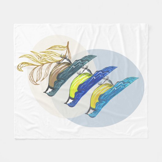Couverture Polaire Trois oiseaux (Devant (Horizontal))