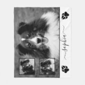 Couverture Polaire Trois Photos Personnalisées Avec Nom D'Animal Pers (Devant)