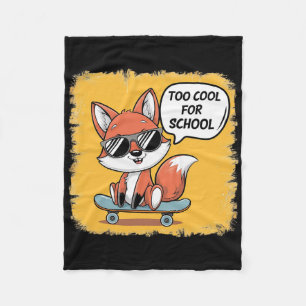 Couverture Polaire Trop Cool Pour l'École Renard Branché Skateboardin