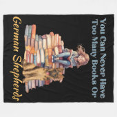 Couverture Polaire Trop de livres berger allemand (Devant (Horizontal))