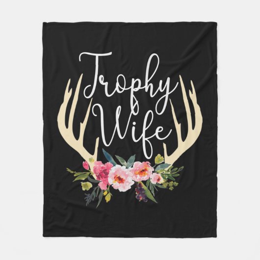 Couverture Polaire Trophée Femme Cute Deer Antlers Fleurs Chasseurs F (Devant)