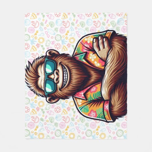 Couverture Polaire Tropical/beach yeti/bigfoot (Devant)