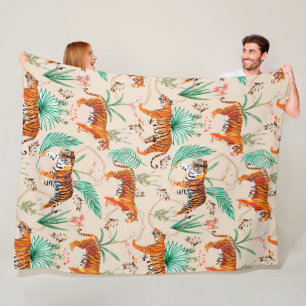 Couverture Polaire Tropical et tigres