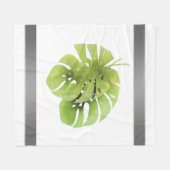 Couverture Polaire Tropical exotic green monstera leaves watercolor e (Devant (Horizontal))