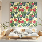 Couverture Polaire Tropical floral jaune