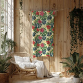 Couverture Polaire Tropical floral jaune