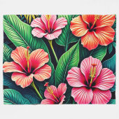 Couverture Polaire Tropical Hibiscus Bloom Artistry (Devant (Horizontal))