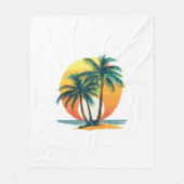 Couverture Polaire Tropical Palm Trees with Vibrant Sunset (Devant)
