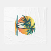 Couverture Polaire Tropical Palm Trees with Vibrant Sunset (Devant (Horizontal))