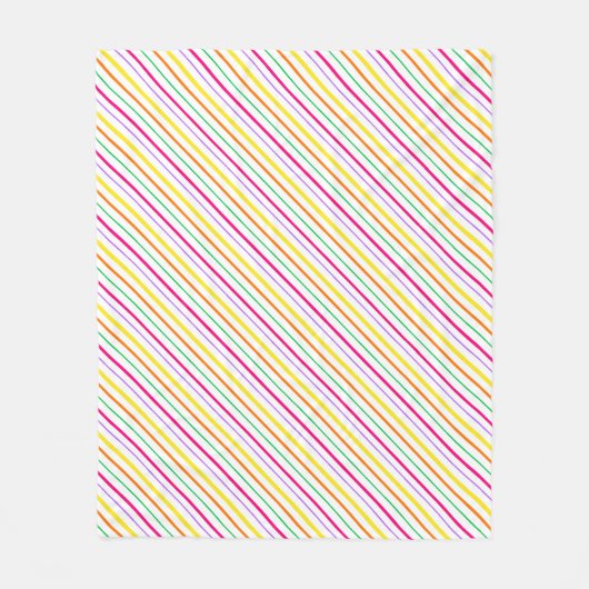 Couverture Polaire Tropical Pink Green Orange Yellow Stripes Extérieu (Devant)