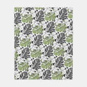 Couverture Polaire Tropical print monstera leaves scissors jungle exo (Devant)