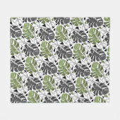 Couverture Polaire Tropical print monstera leaves scissors jungle exo (Devant (Horizontal))