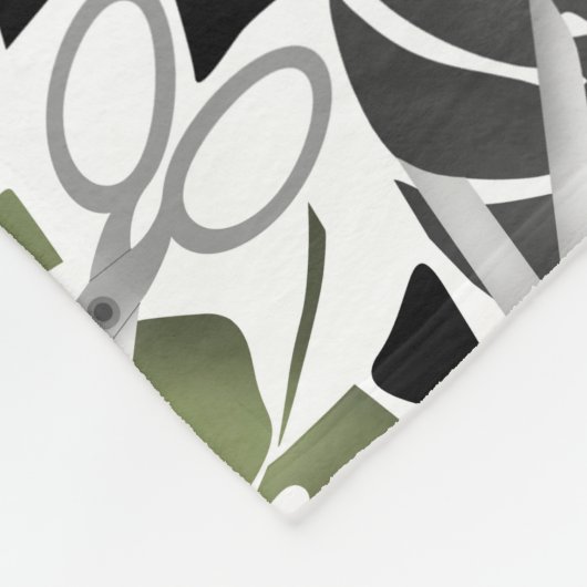 Couverture Polaire Tropical print monstera leaves scissors jungle exo (Coin)