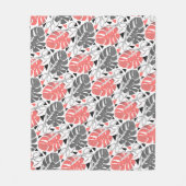 Couverture Polaire Tropical print monstera leaves scissors jungle exo (Devant)