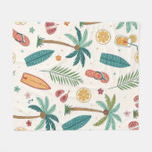 Couverture Polaire Tropical Summer Beach Pattern (1) (Devant (Horizontal))