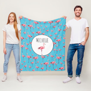 Couverture Polaire Tropical Summer Pink Flamingo Pattern
