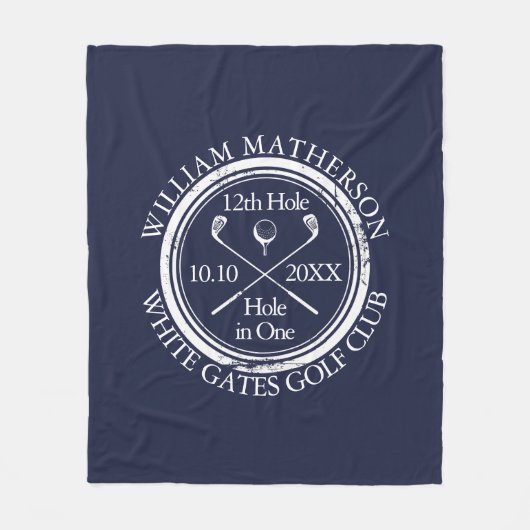 Couverture Polaire Trou de golf en un bleu royal personnalisé (Devant)