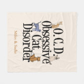 Couverture Polaire Trouble de chat Obsessionnel mignon Ivoire personn (Devant (Horizontal))