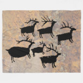 Couverture Polaire Troupeau d'Elk Petroglyph (Devant (Horizontal))