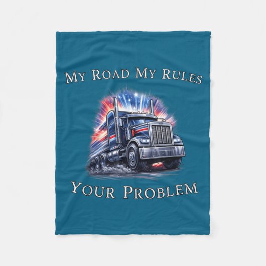 Couverture Polaire Trucker American Flag Truck Driver  (Devant)