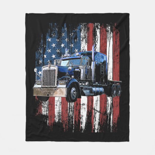 Couverture Polaire Trucker American Flag Truck Driver Truck Driver Gi (Devant)