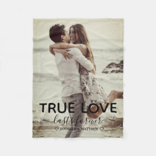 Couverture Polaire True Love Couple Photo Fiançailles Cadeau