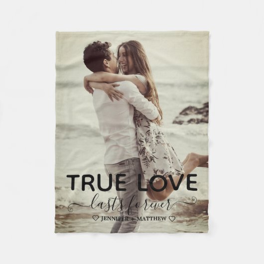 Couverture Polaire True Love Couple Photo Fiançailles Cadeau (Devant)