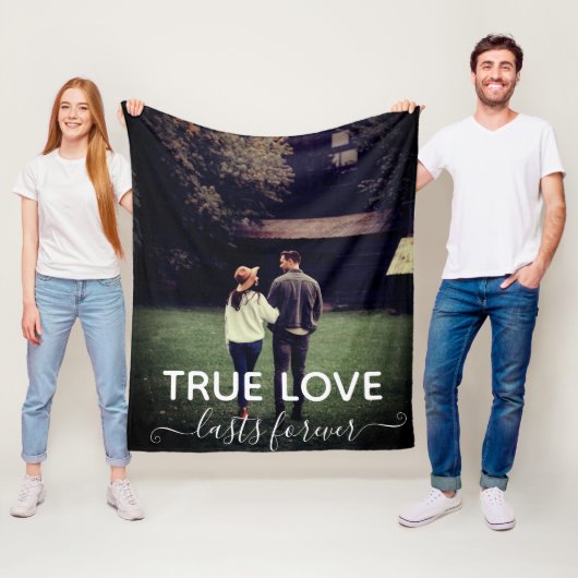Couverture Polaire True Love Couple Photo Mariage Cadeau Fleece Blank (En situation)