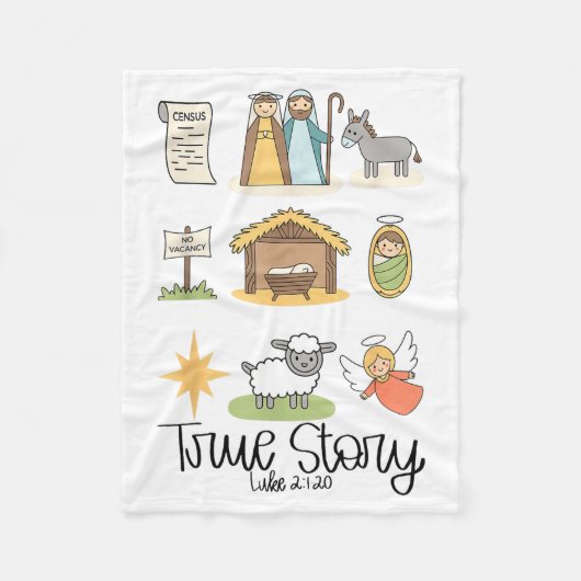 Couverture Polaire True Story Jesus Nativity Christian Christmas  (Devant)