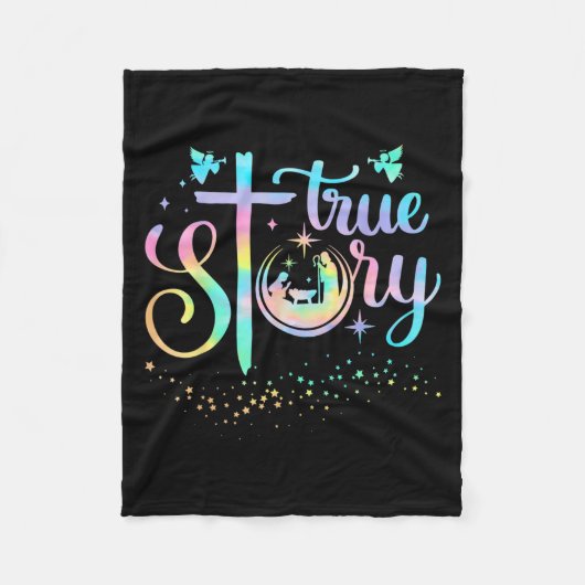 Couverture Polaire True Story Nativity Christmas Baby Jesus Religious (Devant)