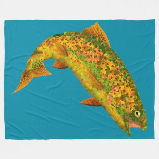 Couverture Polaire Truite arc-en-ciel feuille Aspen 2 (Devant (Horizontal))
