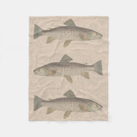 Couverture Polaire Truites Vintage (Devant)