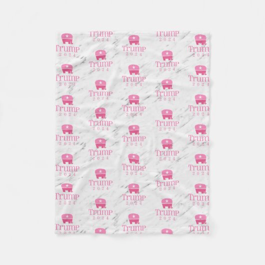 Couverture Polaire Trump 2024 Eléphant rose mignon (Devant)