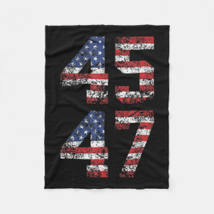 Couverture Polaire Trump 2024 Fight Fist Pump Us Flag Vintage Style P