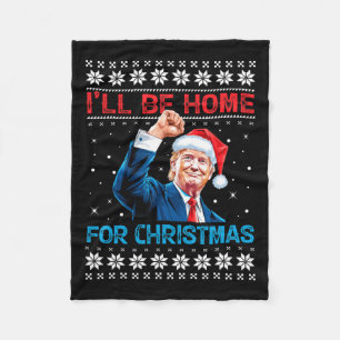 Couverture Polaire Trump 2024 Je serai à la maison pour Noël Père Noë