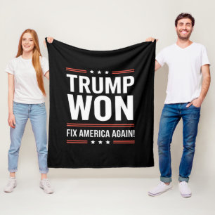 Couverture Polaire Trump a gagné MAGA Trump vainqueur 2024 Réparer l'