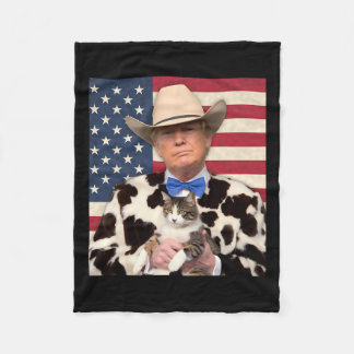 Couverture Polaire Trump Cat Shirt Funny Cowboy Donald Trump 2024 Ame