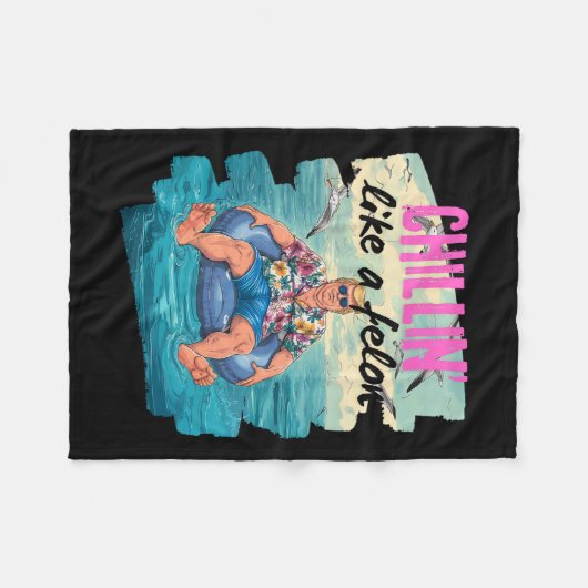 Couverture Polaire Trump Chillin Comme Un Felon Summer Retro Pool Flo (Devant (Horizontal))