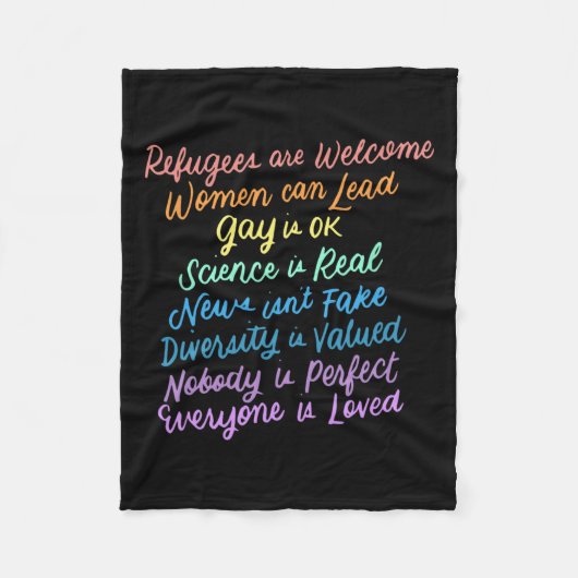 Couverture Polaire Trump Diversité Science Réfugiés Aimer les femmes  (Devant)