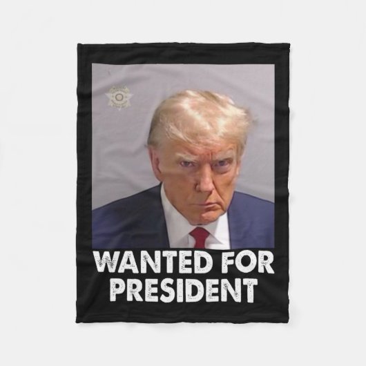 Couverture Polaire Trump Funny Recherché Pour Le Président 2024 (Devant)