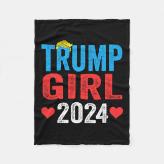 Couverture Polaire Trump Girl 2024 Mignonne Trump Drapeau Femmes fill