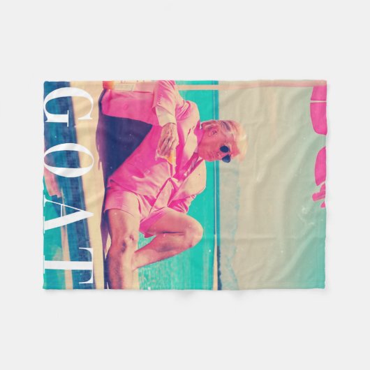 Couverture Polaire Trump Goat été 2024 Retro Funny Rose Donald Tru (Devant (Horizontal))