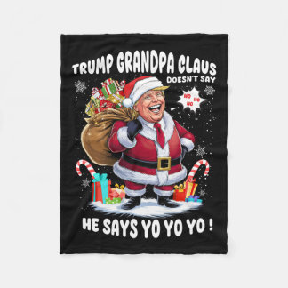 Couverture Polaire Trump Grand-pa Claus Yo Yo Yo Christmas