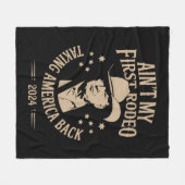 Couverture Polaire Trump n'est pas mon premier Rodeo Cowboy américain (Devant (Horizontal))