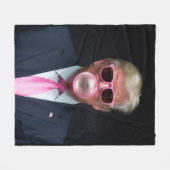 Couverture Polaire Trump Pink Bubble Gum Président 47 USA (Devant (Horizontal))