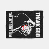 Couverture Polaire Trump Thank God The Left Can't Aim , Small, Black  (Devant (Horizontal))