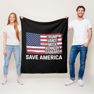 Couverture Polaire Trump Vance Musk Kennedy Gabbard 2024 Sauver l'Amé