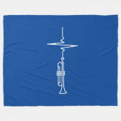 Couverture Polaire Trumpet Heartbeat Trumpet Player Cadeau (Devant (Horizontal))